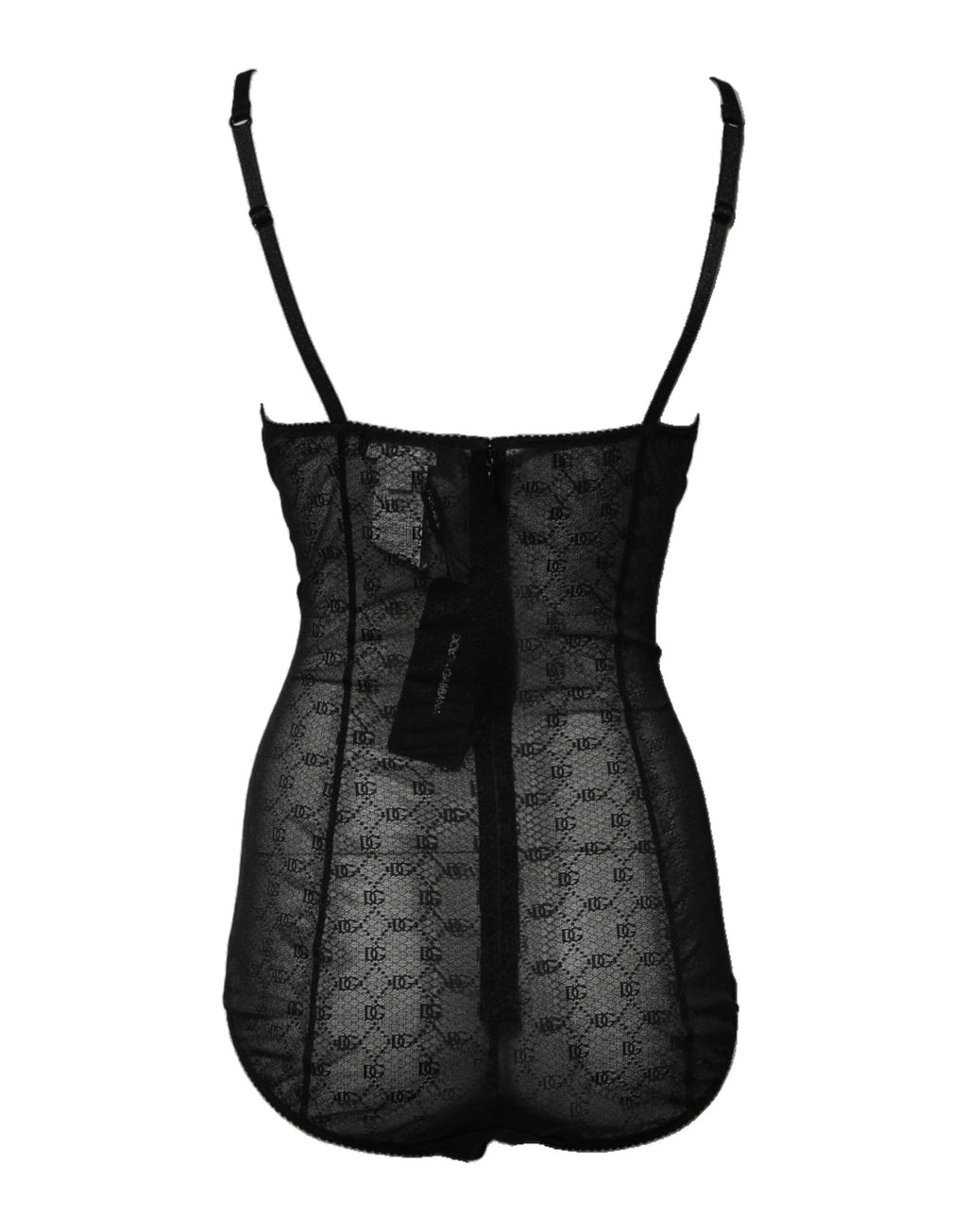 Black Nylon Stretch Bodysuit Lingerie Underwear