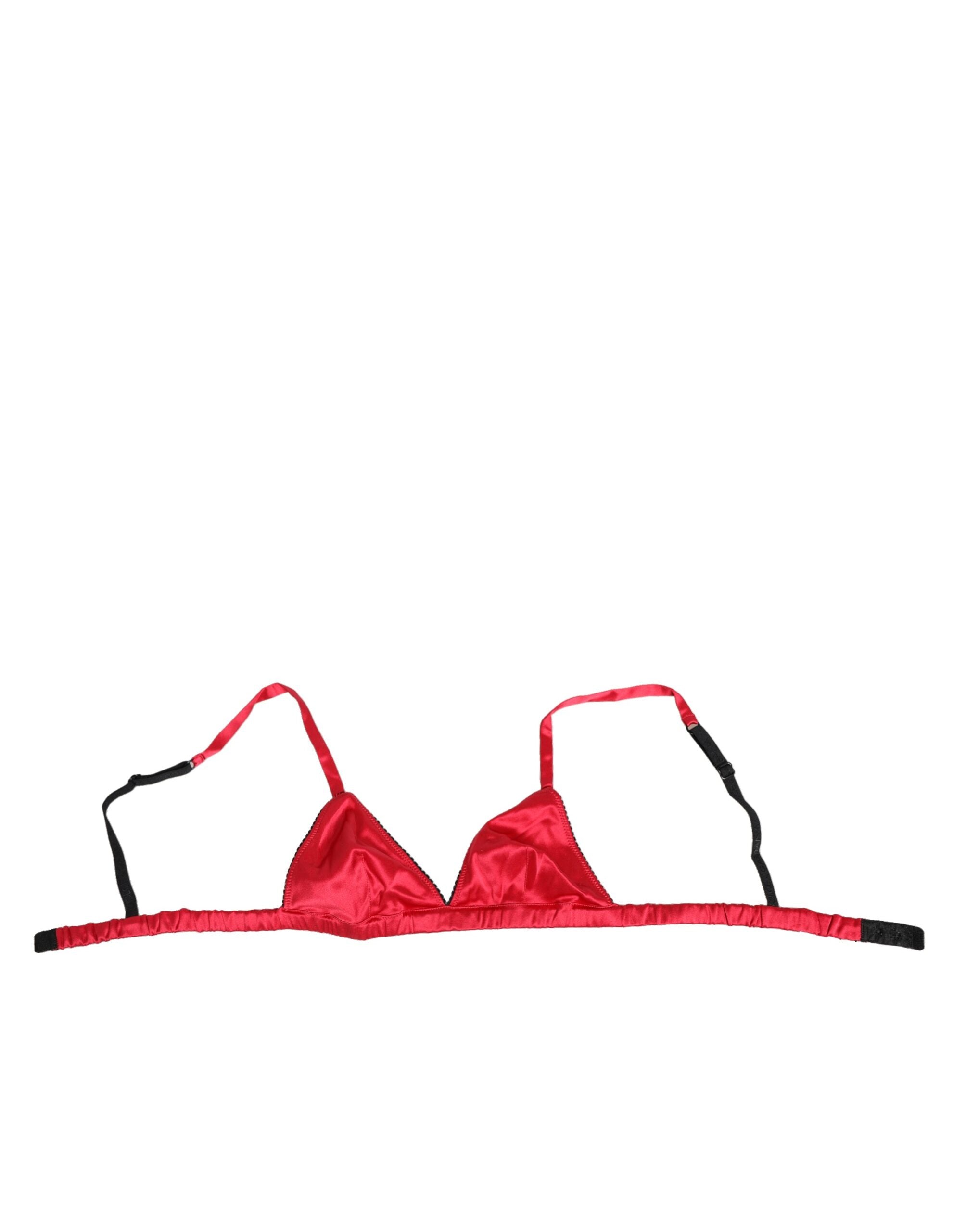 Roter Satin-BH mit weichen Triangel-Körbchen, Unterwäsche