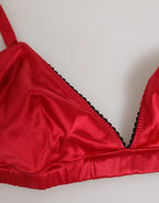 Roter Satin-BH mit weichen Triangel-Körbchen, Unterwäsche