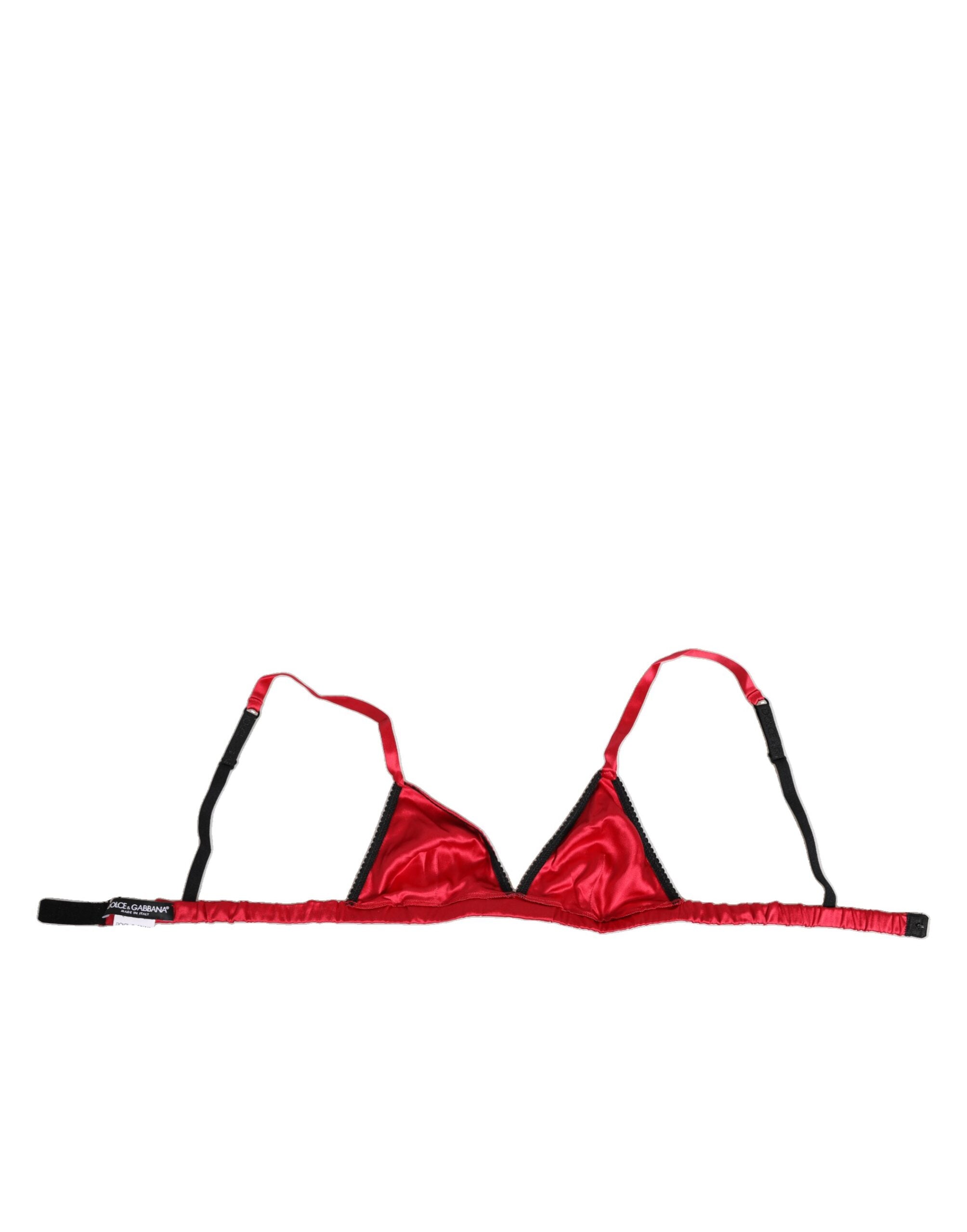 Roter Satin-BH mit weichen Triangel-Körbchen, Unterwäsche