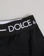 Schwarze Nylon Unterhosen mit Logo-Bund