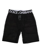 Black Cotton Logo Shorts Midi Trouser Underwear