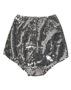 Silver Nylon Sequined Slip Girdle Panty Underwear