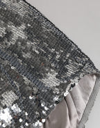 Silver Nylon Sequined Slip Girdle Panty Underwear
