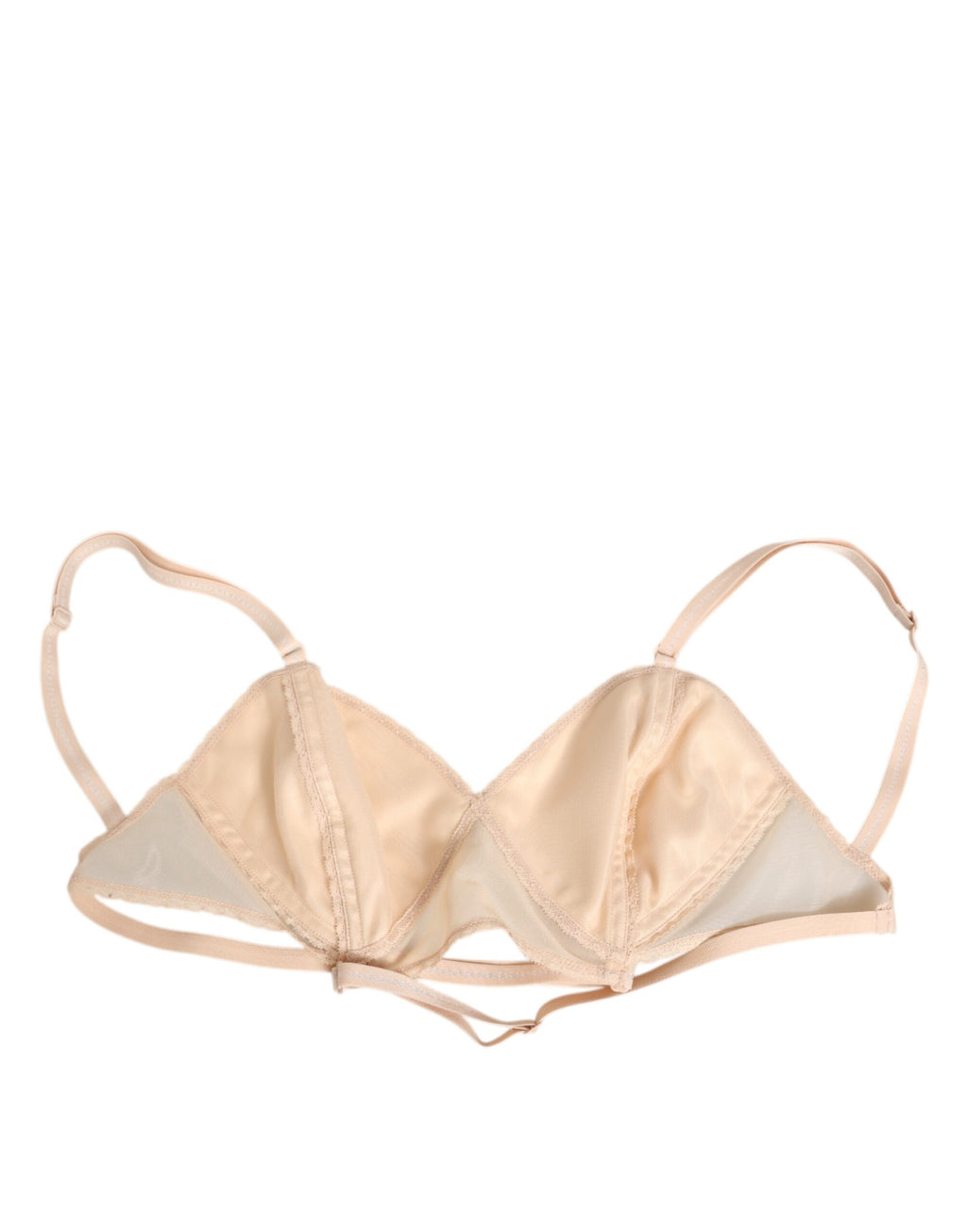 Beiger Nylon-Triangel-BH ohne Bügel Unterwäsche