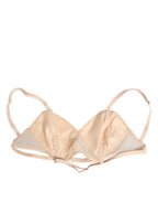 Beiger Nylon-Triangel-BH ohne Bügel Unterwäsche