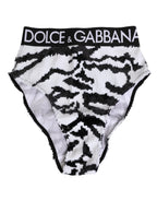 Black White Sequin High Waist Panty Underwear