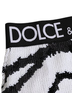 Black White Sequin High Waist Panty Underwear