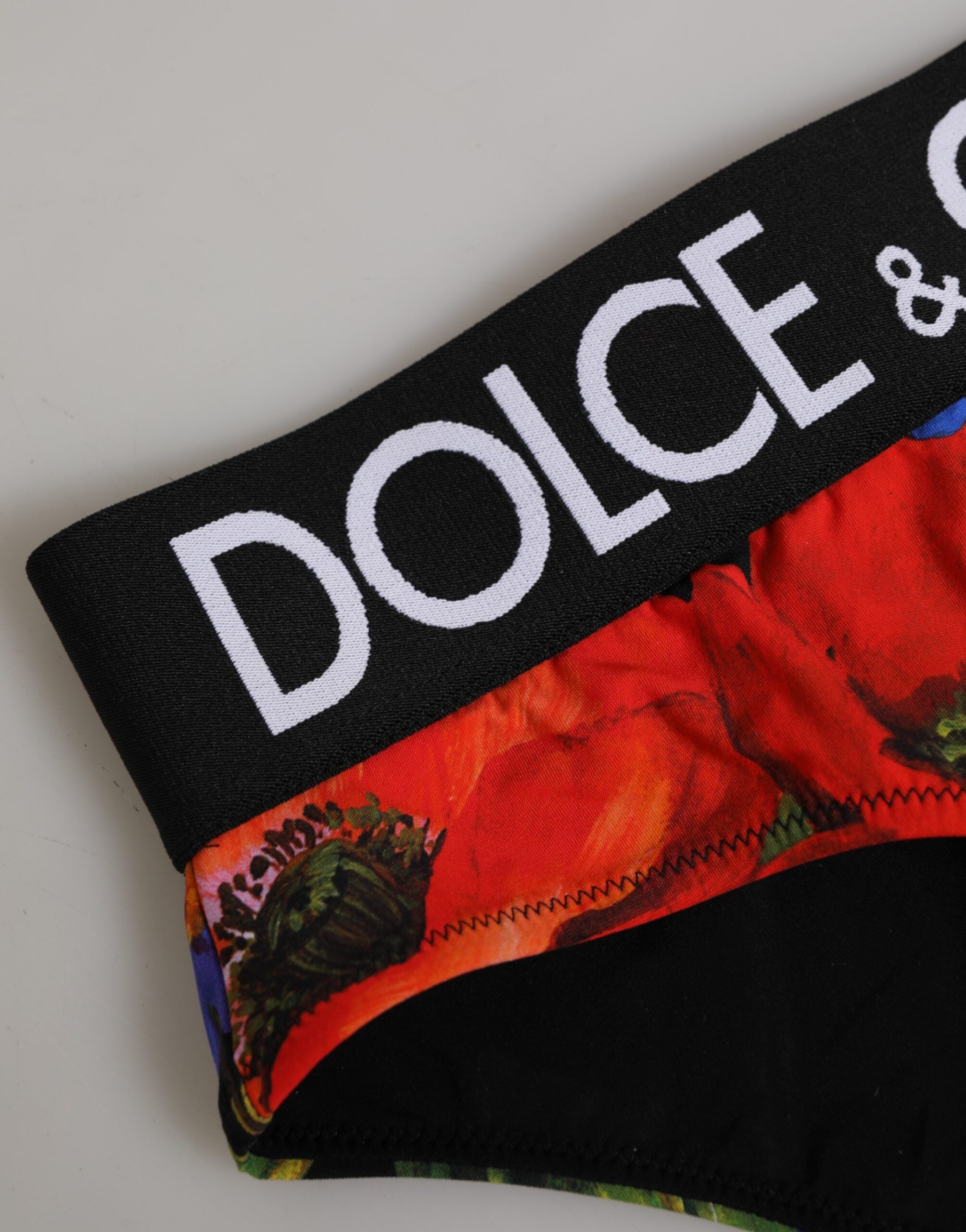 Black Floral Print High Waist Panty Underwear