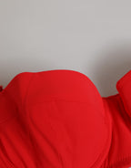 Roter Nylon-Bikini, zweiteilig, Oberteil und Unterteil
