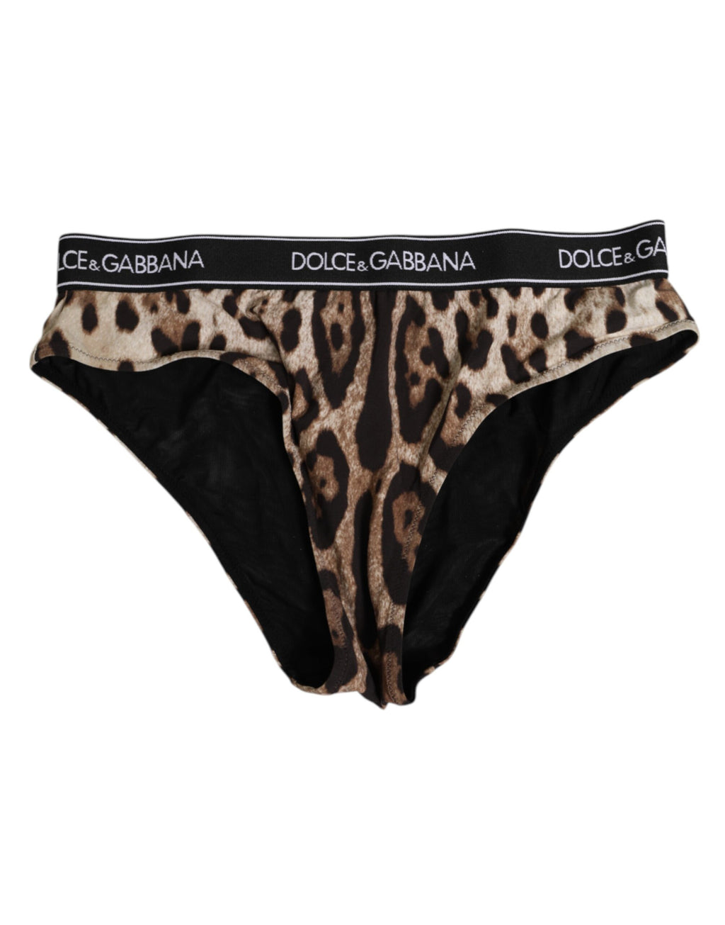Braune Leoparden-Nylon-High-Waist-Unterhose