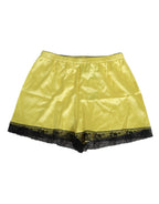 Gelbe Satinseide Unterhose Shorts mit mittlerer Leibhöhe