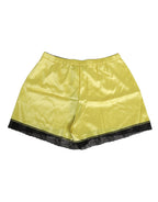 Gelbe Satinseide Unterhose Shorts mit mittlerer Leibhöhe