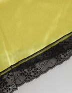 Gelbe Satinseide Unterhose Shorts mit mittlerer Leibhöhe