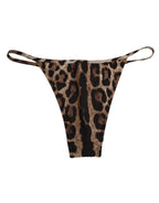 Brown Leopard Triangle Tanga Panty Underwear