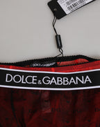 Black Red Nylon High Waist Girdle Underwear