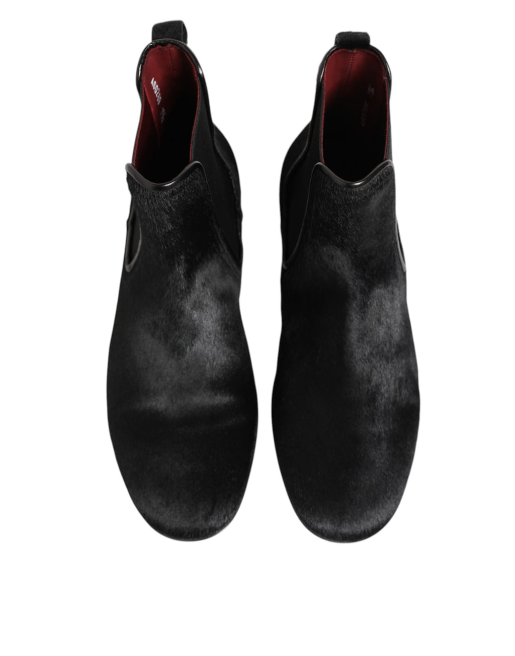 Schwarze Leder Pelz Herren CHELSEA Stiefel Schuhe