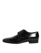 Scarpe Eleganti da Uomo Derby in Pelle di Vitello Nera