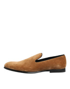 Braune Wildleder Slipper Herren Loafer Business Schuhe
