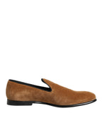 Brown Suede Slip On Men Loafers Formal Shoes