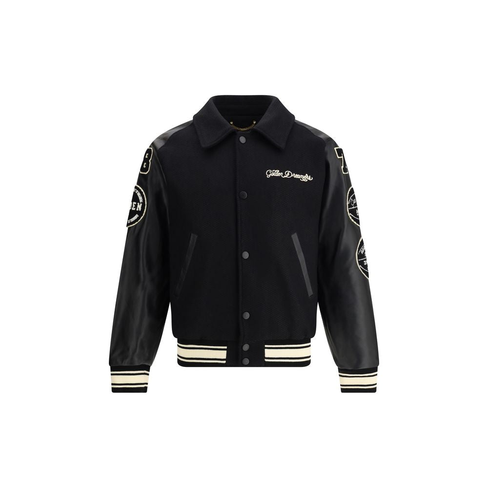 Schwarze Wolle Oves Aries Bomberjacke