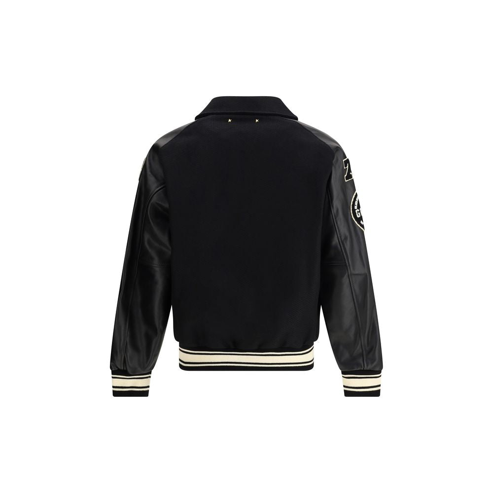 Schwarze Wolle Oves Aries Bomberjacke