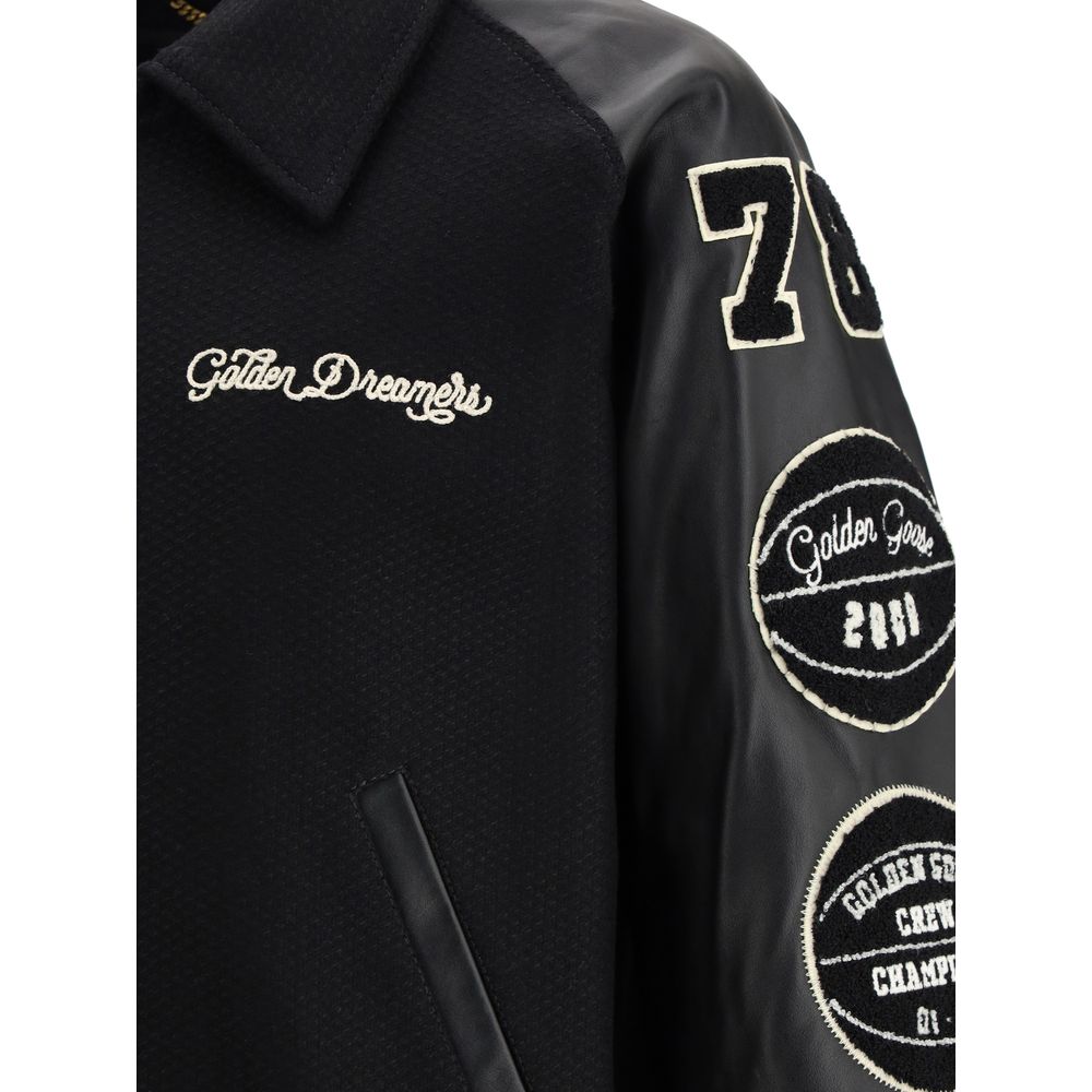 Schwarze Wolle Oves Aries Bomberjacke
