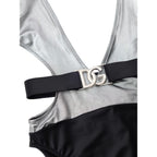 Gray Viscose One-Piece Swimsuit