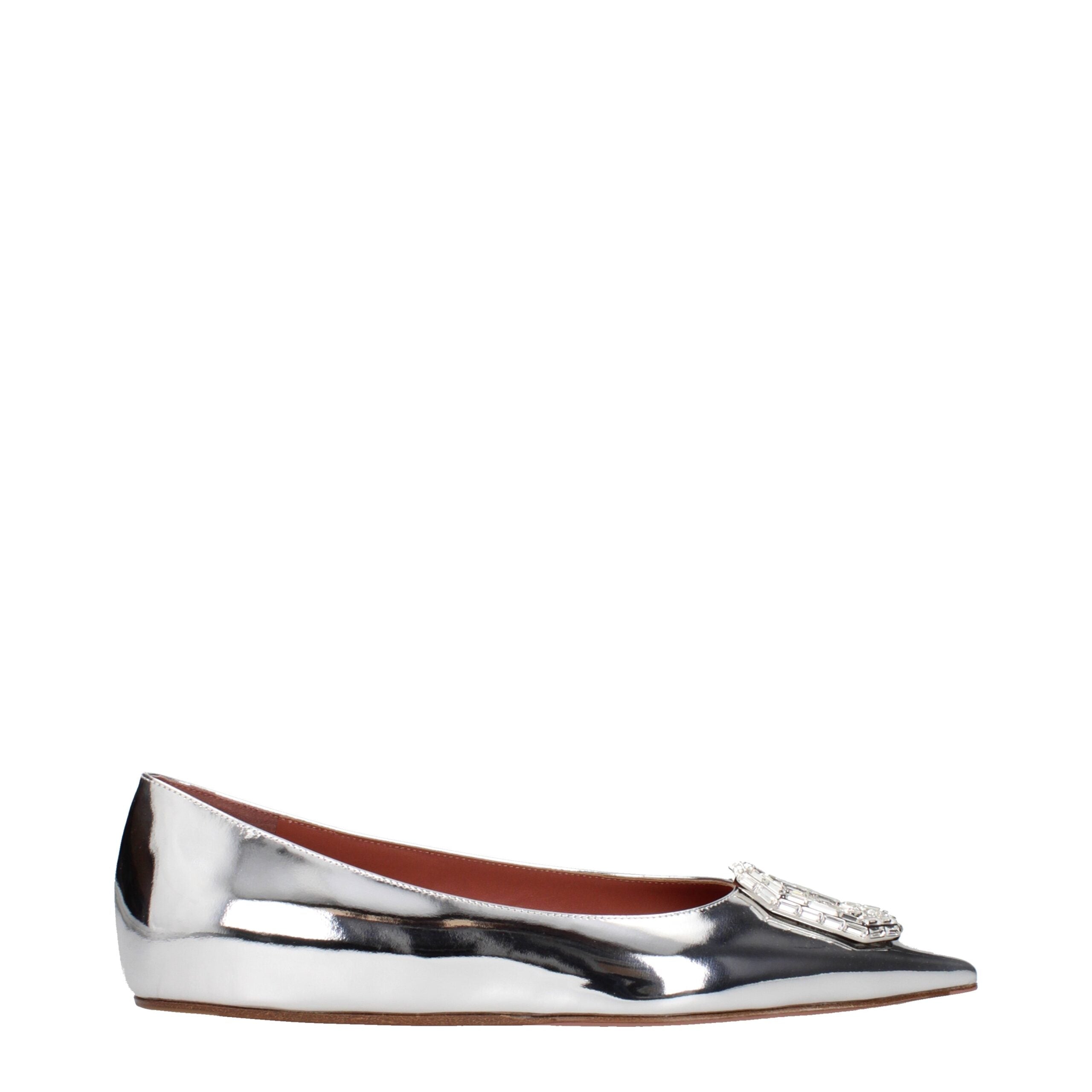 Graue Ballerinas aus Leder
