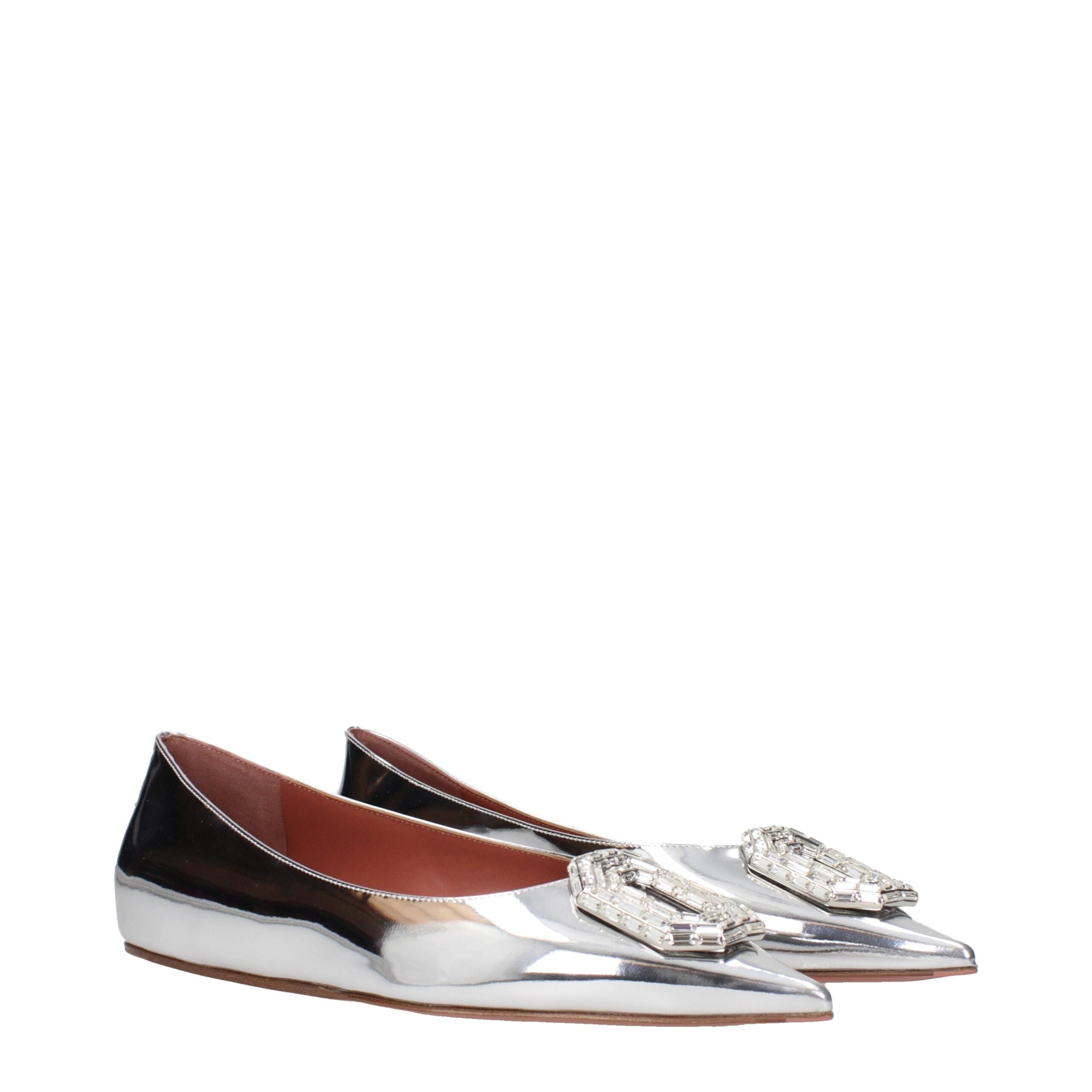 Graue Ballerinas aus Leder