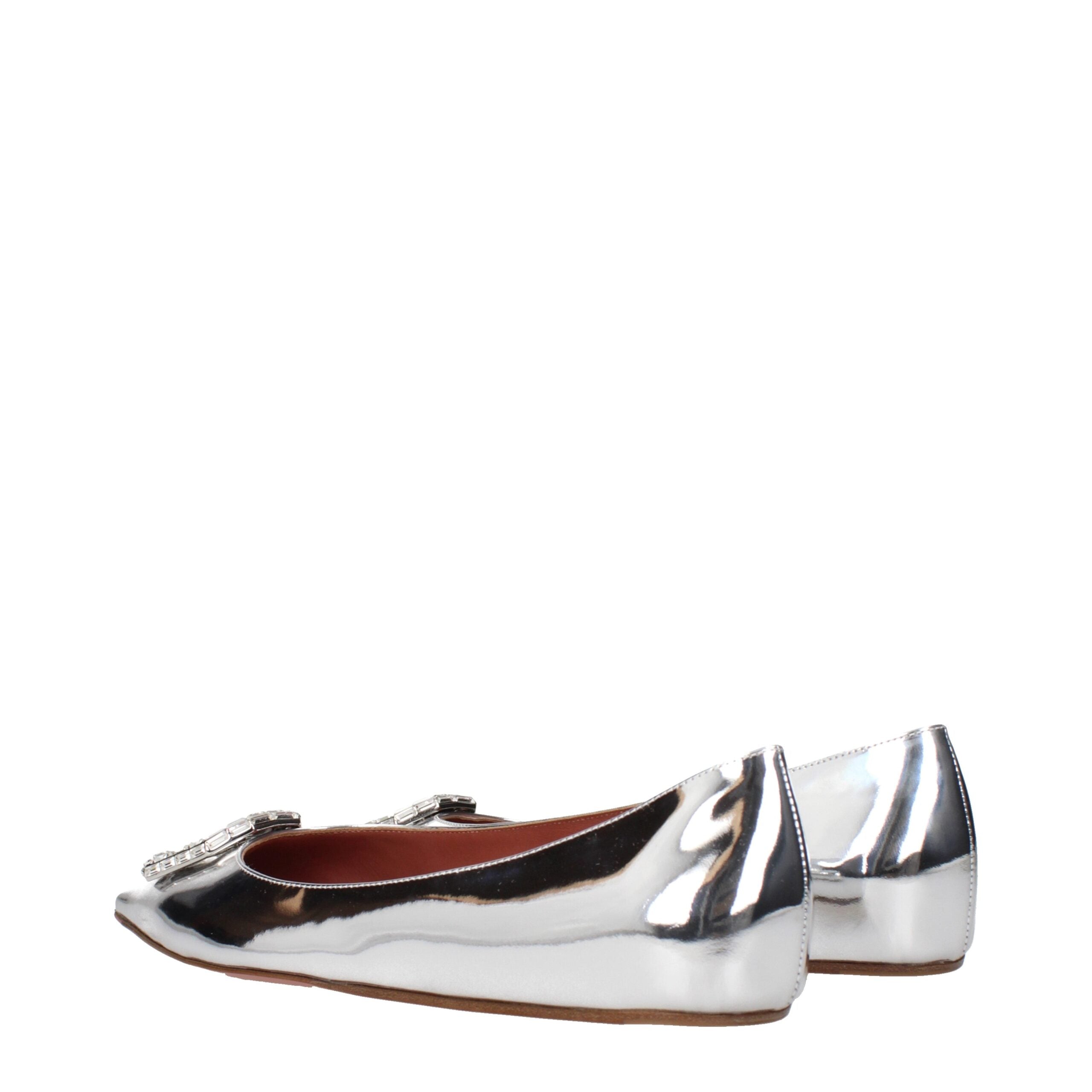 Graue Ballerinas aus Leder