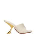 Beige Stoffhausschuhe