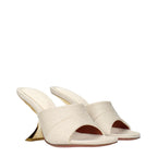Beige Stoffhausschuhe