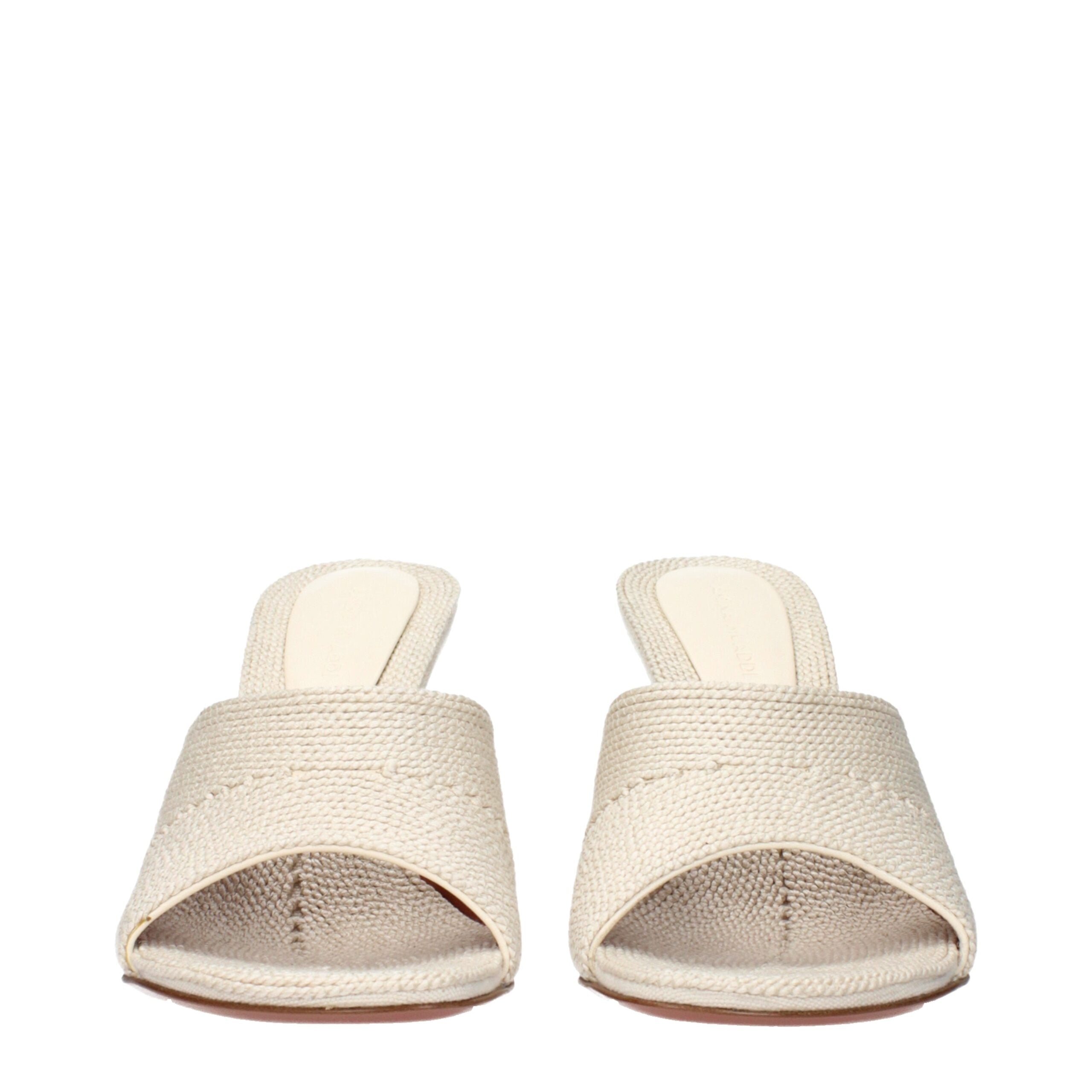 Beige Stoffhausschuhe