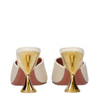Beige Stoffhausschuhe