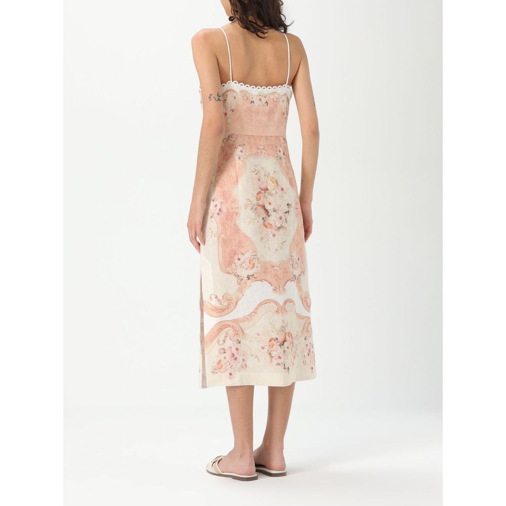 Mehrfarbiges Leinen-Freizeitkleid