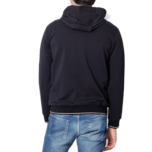 Schwarzer Kapuzenpullover aus Baumwolle