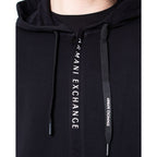 Schwarzer Kapuzenpullover aus Baumwolle