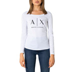Weißes Baumwoll-Langarm-T-Shirt