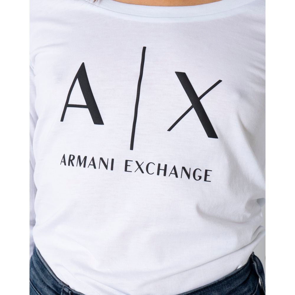Weißes Baumwoll-Langarm-T-Shirt