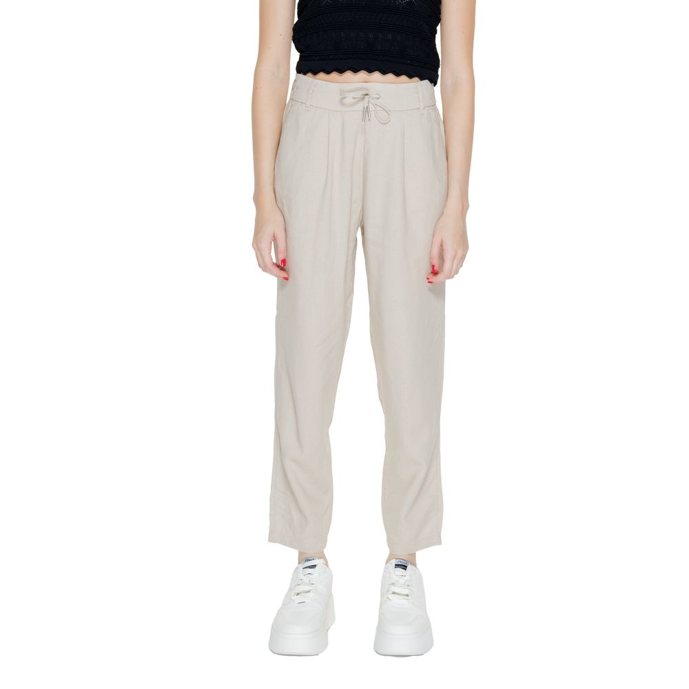 Pantaloni casual in lino beige