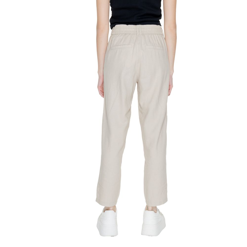 Pantaloni casual in lino beige