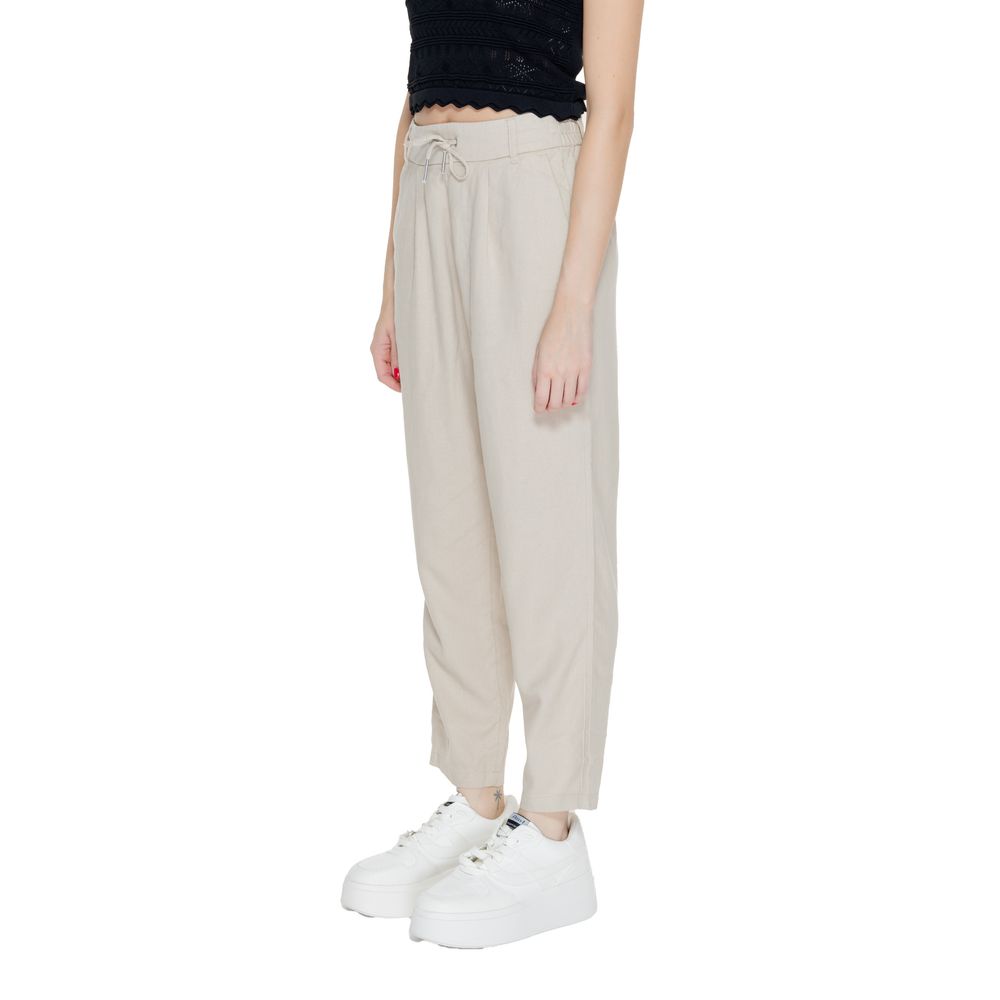 Pantaloni casual in lino beige