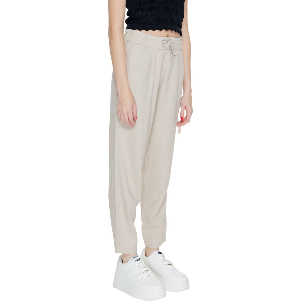Pantaloni casual in lino beige