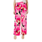 Pink Viscose Casual Pants