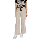 Beige Leinen Freizeithose