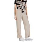 Beige Leinen Freizeithose