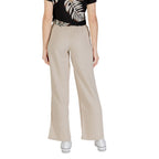 Beige Leinen Freizeithose