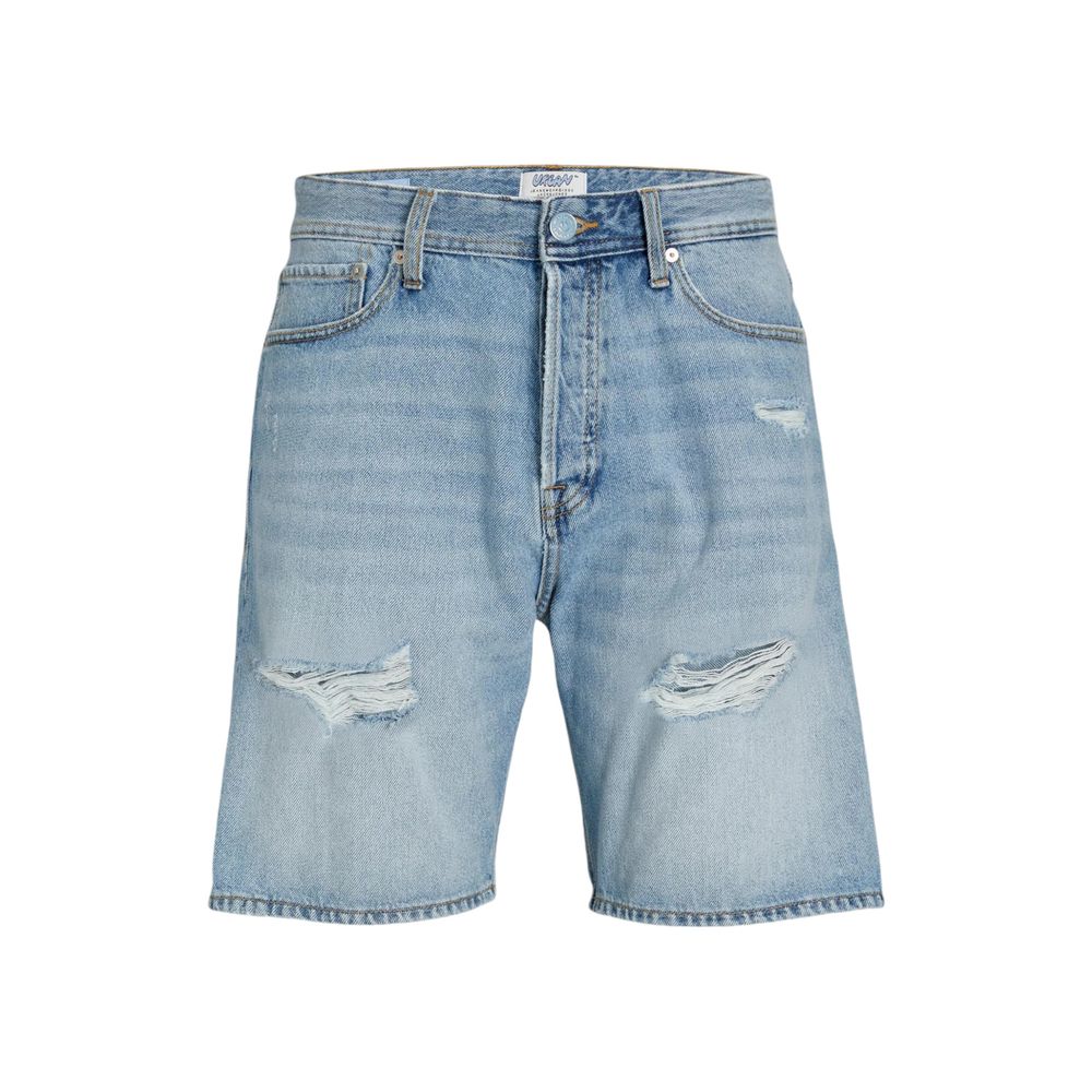 Hellblaue Bermuda-Shorts aus Baumwolle