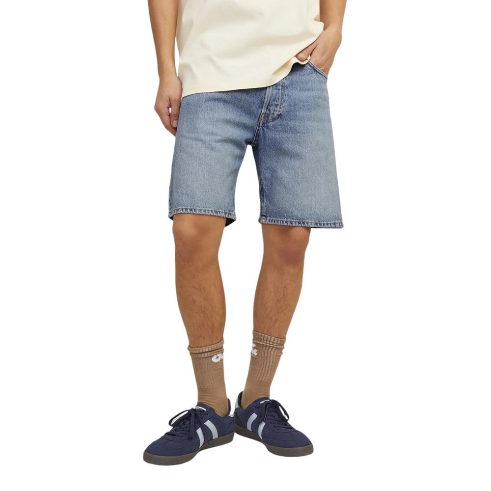 Blaue Baumwoll-Bermudashorts